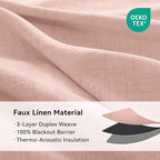 100% Blackout Linen Textured Curtains 72 Inch Long, Blush Pink | 100% Blackout - Image 4