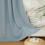 NICETOWN Stone Blue Short Linen Curtains - Image 6