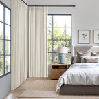 MIULEE Natural Pinch Pleated 100% Blackout Linen Curtains 40x98 Inches | Room - Image 2