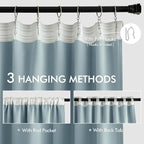 MIULEE Slate Blue Back Tab Blackout Curtains 52x96 Inch Long 2 Panels Set | Rod - Image 3