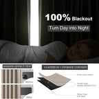 Extra Long Linen Blackout Curtains 132 Inches Long - Image 5