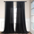Pitalk Black Linen Curtains 90 Inches Long - Image 9