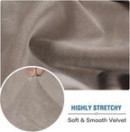 H.VERSAILTEX Velvet Stretch Sectional Couch Covers 4 Pieces Sofa Seat Cushion - Image 5