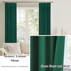 Dark Green Blackout Curtains 72 Inches Long, Pinch Pleated Drapes - Image 6