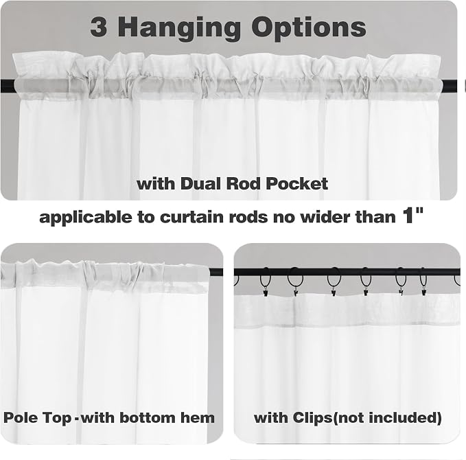Chyhomenyc White Sheer Curtains 78 Inches Long 2 Panels Set - Image 6