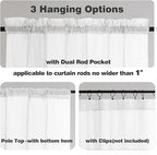 Chyhomenyc Sheer White Curtains 24 Inch Length Set | Small Window Curtains - Image 3