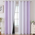 Lilac and Greyish White Ombre Blackout Curtains Living Room 102 Inch Long | by ESTELARTEXTILER