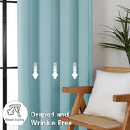 Simplebrand Ava Aqua Short 36 Inches Blackout Curtain 2 Panels Set, Half Window - Image 7
