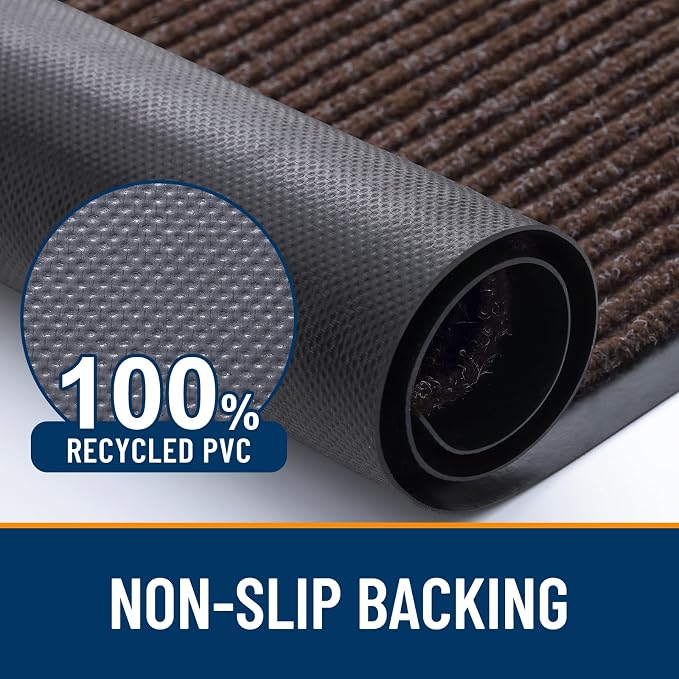 OLANLY Front Door Mat 47x34, Waterproof Heavy-Duty Indoor Outdoor Doormat | Tan - Image 3