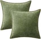 MIULEE Decorative Couch Throw Pillow Covers 18x18 Inch Sage Green 2 Pack | - Image 8