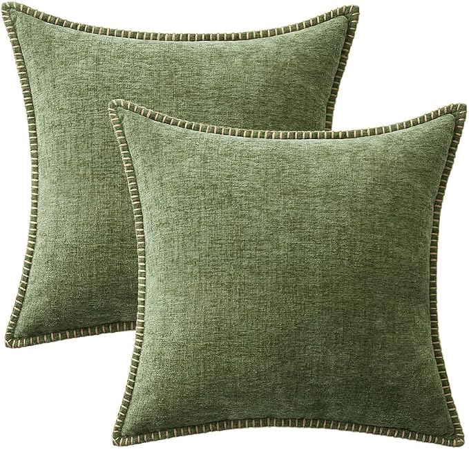 MIULEE Decorative Couch Throw Pillow Covers 18x18 Inch Sage Green 2 Pack | - Image 8