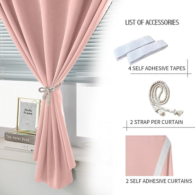 Self Adhesive Blackout Curtains- Stick on Curtains Shades Window Blinds Curtain - Image 2