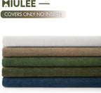 MIULEE Light Brown Chenille Couch Throw Pillow Covers, 20x20 | Set of 2 - Image 6