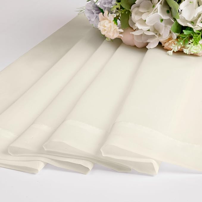 Sheer Cream Curtains 84 Inch Length 2 Panels Set - Image 4