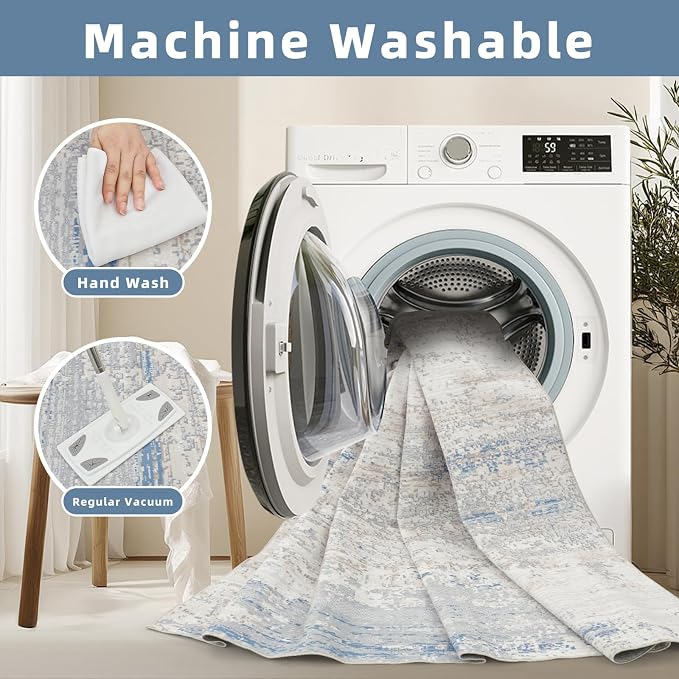 Washable Rugs 5x7 Area Rugs for Living Room, Dining Room, Kids Room | Machine - Image 4
