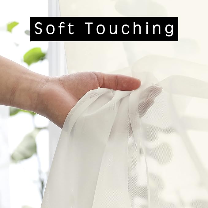 Short Sheer Curtains 36 Inches 2 Panels Set - Image 4