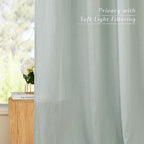 NICETOWN Thick Linen Blend Curtains Flax Textured - Image 6