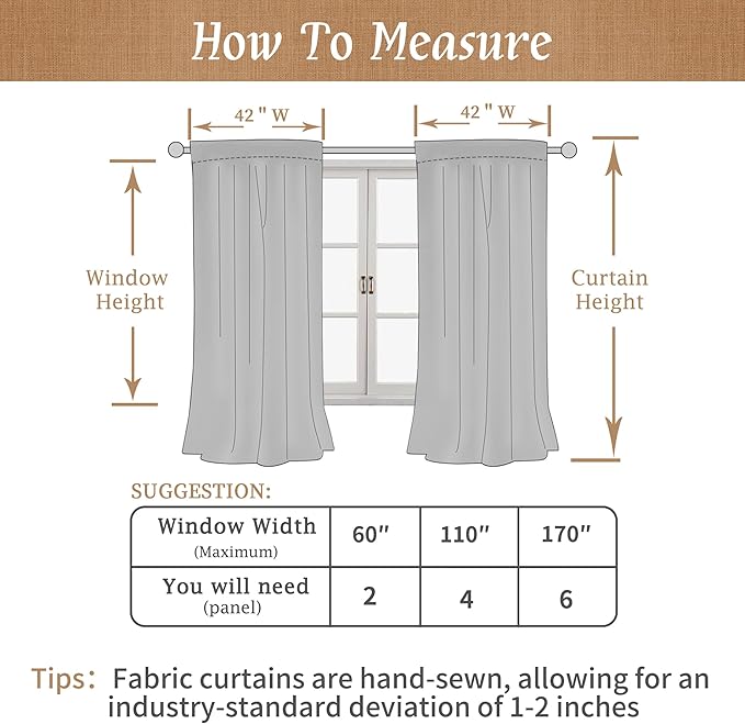 84 Inch Oatmeal 100% Blackout Linen Curtains 84 Inch - Image 7