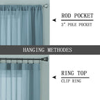 Tollpiz Short Sheer Curtains Linen Textured Living Room Curtain Sheers Light - Image 5