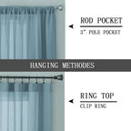 Tollpiz Short Sheer Tier Curtains Linen Textured Half Kitchen Curtain Sheers - Image 5