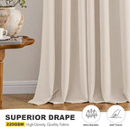 MIULEE Blackout Curtains for Bedroom 2 Panels 40 x 63 Inch Long Champagne | - Image 5