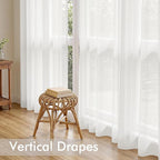 MIULEE Beige White Sheer Curtains 84 Inches Long 4 Panels 42 x 84 Inches | - Image 5
