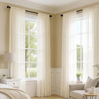 MIULEE Butter Cream Sheer Curtains 84 Inches Long 4 Panels 54 x 84 Inches | - Image 5