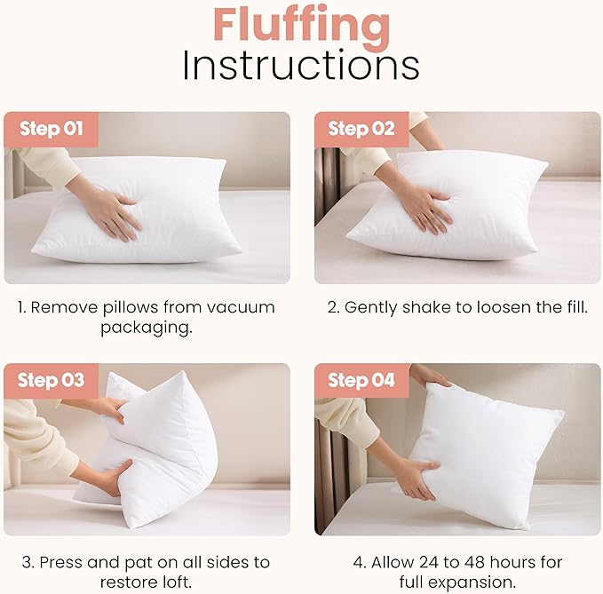 Utopia Bedding 12x12 Pillow Inserts, 2 Pack | Indoor cushion inserts - Image 3
