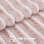 decorUhome Fall Faux Fur Throw Pillow Covers 18x18 Set of 2 Pink White | - Image 3