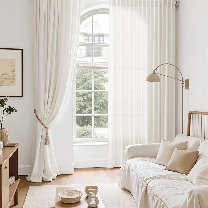 Neutral Linen Curtains 80 Inch Length - Image 6