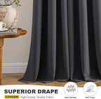 MIULEE Blackout Curtains for Bedroom 2 Panels 50 x 84 Inch Long Dark Grey | - Image 5