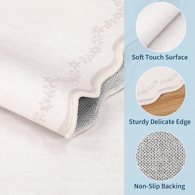 GarveeHome 6x9 Scalloped Area Rug Soft Washable Rug - Image 4