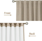 Natural 100% Blackout Linen Curtains 54 Inches 2 Panels, 42 x 54 Inch | Privacy - Image 8