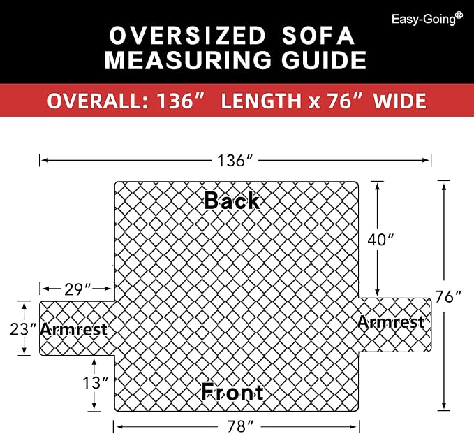 Easy-Going Reversible Couch Cover, 3 Cushion Sofa, Light Gray/Light Gray | - Image 6