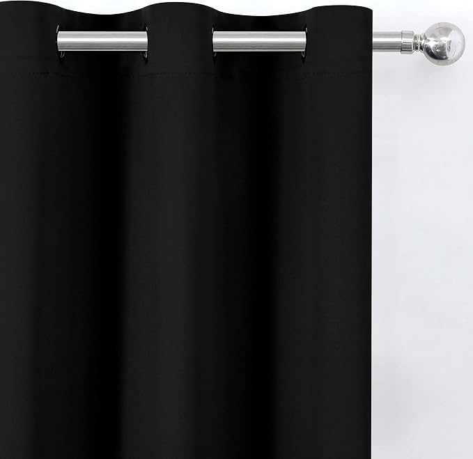 Blackout Curtains 52 x 84 inches Long Black Curtains Set of 2 Panels Thermal - Image 5