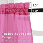 Sheer Curtains 63 inch Length 2 Panels Set - Image 2