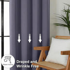 Simplebrand Ava Greyish Purple Short Blackout Curtains - Image 7