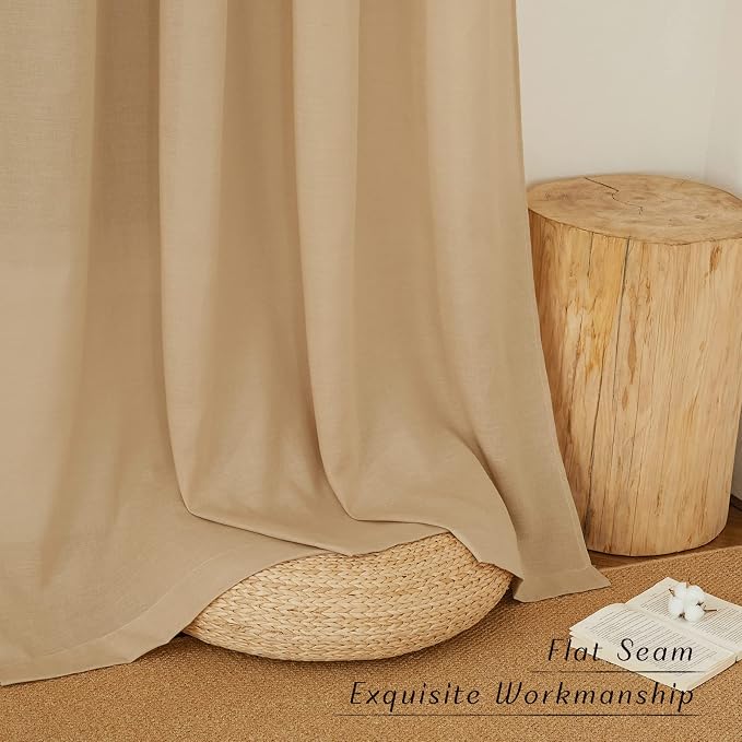 NICETOWN Linen Burlap Window Curtains 84 inches Long, Grommet Thick Linen Blend - Image 7