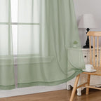 Simplebrand Sage Short Sheer Curtains 45 Inch Length - Image 4