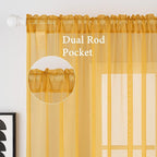 MIULEE 2 Panels Fall Sheer Curtains - Image 2