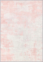 Area Rug Living Room: 4x4 Modern Washable Soft Carpet Pink White | by FXRHLP