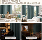 MIULEE Dusty Blue Blackout Curtains 4 Panels Set 72 Inch Length Bedroom | - Image 5