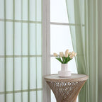Sage Green Sheer Curtains 72 Inches Long 2 Panels Set, Light Filtering Sheer - Image 3