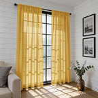 SpaceDresser Check Sheer Curtains 90 Inches Long - Image 6