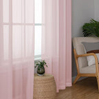 Simplebrand Blush Red Sheer Curtains 90 Inches Long 2 Panels, Light Filtering - Image 7