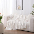 Cream White Fleece Throw Blanket 50”×60” - Image 2