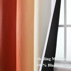 Burnt Orange and Greyish White Ombre Blackout Curtains 52Wx72L Inch Long | - Image 5