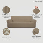 Easy-Going Stretch Oversized Sofa Couch Slipcover Washable Natural | 1-Piece - Image 3