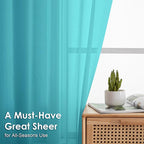 Turquoise Sheer Curtains 54 Inches Long 2 Panels - Image 2