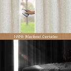 54 Inch Natural 100% Blackout Linen Curtains - Image 3